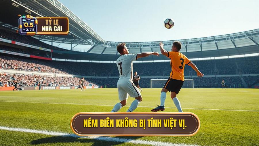 1. Ném biên không bị tính việt vị.