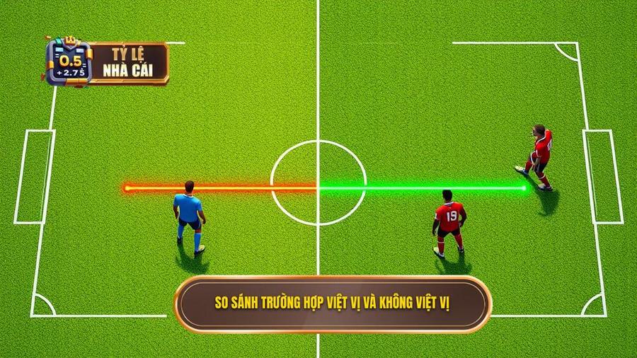 3. So sánh trường hợp việt vị và không việt vị